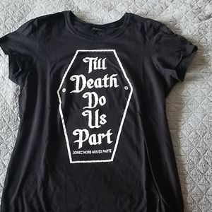 Black "till death do us part" tee shirt